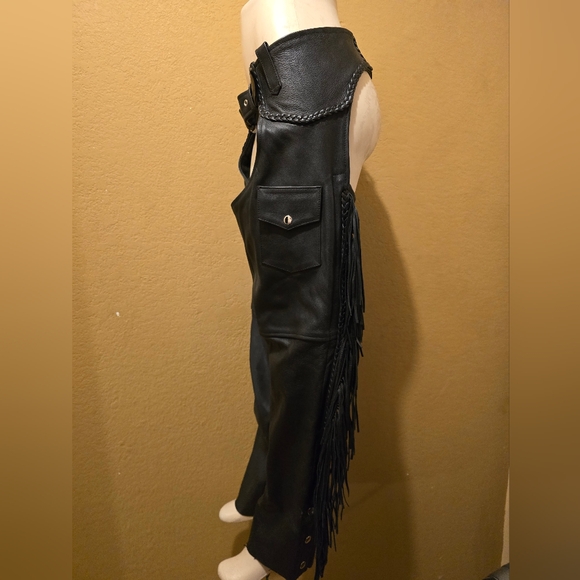 Leather motorcycle Chaps. sz L     MC1 - Picture 2 of 7